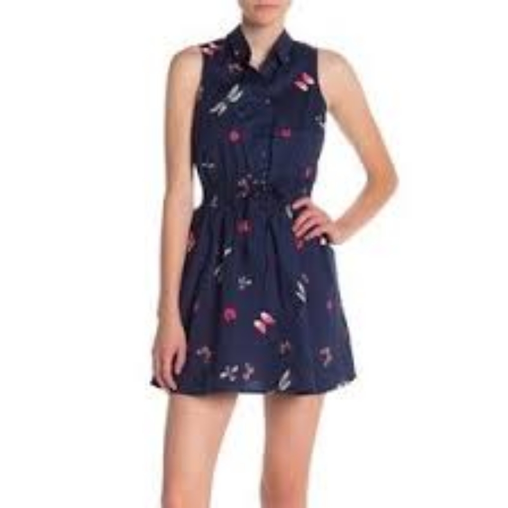 BAILEY BLUE SLEEVELESS ELASTIC WAIST DRESS